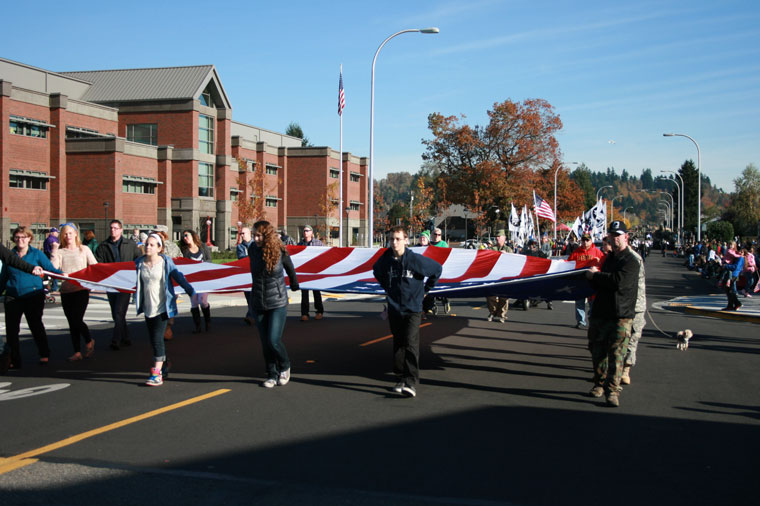 Flag takes up 2 lanes